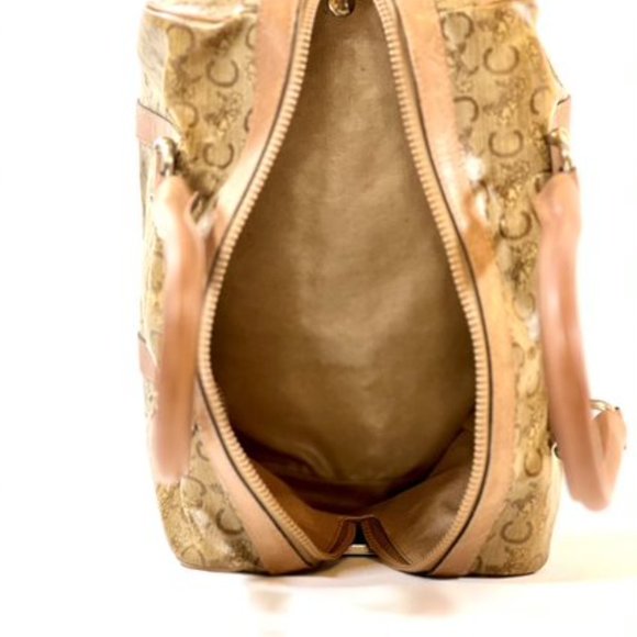 Vintage Céline CELINE C Macadam Horse Carriage Hand Bag Beige PVC Leather - Picture 10 of 10